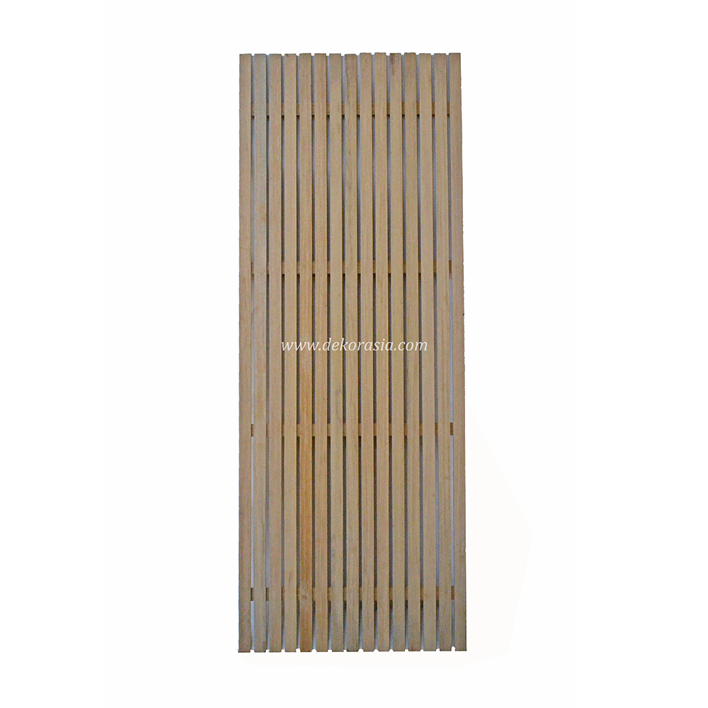 Vertical / Horizontal Meranti (Shorea Laevis) Wood Screen. Wood Panels with 4 Horizontal Back Slats